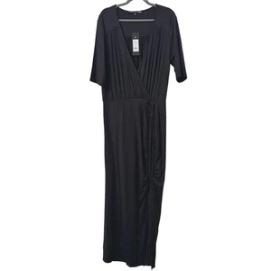 Maxi Vestido VERONICA BEARD XL Negro Vestido Mariposa Modesto Diseñador Tranquilo Lujo - Imagen 1 de 5