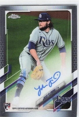 2021 Topps Chrome #RA-JF Josh Fleming Auto Tampa Bay Rays Rookie Autographs - Image 1 of 2