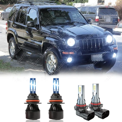 Kits de faros LED 10000K para Jeep Liberty 2002-2007 + faros antiniebla Foto 1 de 4