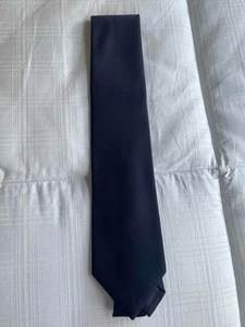 Mementomori 100% Silk Navy Solid Twill Necktie 3.25" - Picture 1 of 2