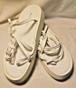 Azalea Wang White open toe strappy Mules Platform Sz. 42 - Picture 1 of 4