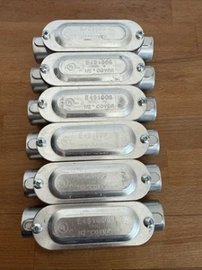 1/2" Aluminum C Conduit Body cover and Gasket Condulet (6 Pieces) - Picture 1 of 5