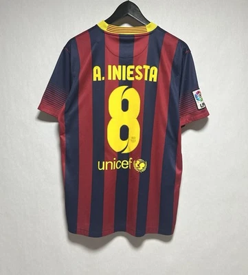 Camiseta Nike Andres Iniesta FC Barcelona masculina M 2013-14 Home La Liga - Imagem 1 de 4