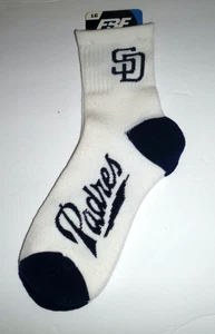 MLB SAN DIEGO PADRES QUARTER Socks NAVY AND WHITE Size Large BY FBF - Picture 1 of 4