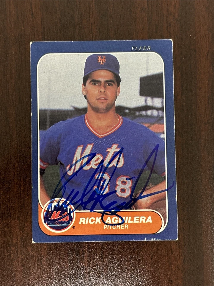 Подписанная карточка Рика Агилеры 1986 Fleer No74 New York Mets с автографом Австралия - Изображение 1 из 2