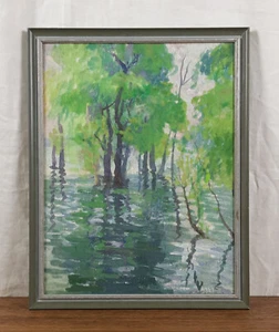 Quelle Hochwasser, grüne Landschaft, Original Öl, ukrainischer Künstler Bogdanowitsch - Bild 1 von 9