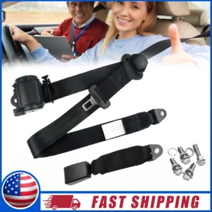 3 Point Retractable Safety Seat Belt Straps Car Vehicle Adjustable Belt Set USA - Picture 1 of 15