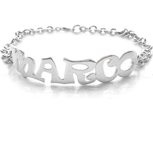 Bracciale con il tuo nome in stampatello stile Sex & the City argento - Foto 1 di 1