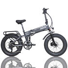 250W Folding Electric Bicycle E-Mountain Bike Fat Tire Commuter E-Bike 48V 9Gear