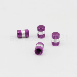 4X Aluminum Purple Motorcycle Tire Valve Stem/Wheel Dust Cover Caps Universal - Picture 1 of 2