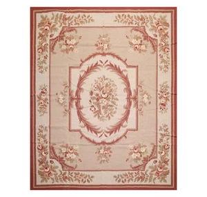 8' x 10' Asmara Hand Woven Wool French Aubusson Flatweave Area Rug Taupe 8x10 - Picture 1 of 9
