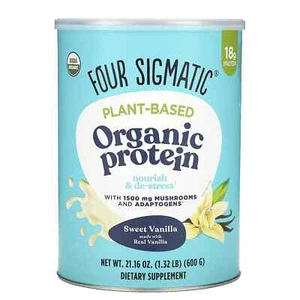 Plant-Based Organic Protein , Sweet Vanilla, 1.32 lb (600 g) - Picture 1 of 2