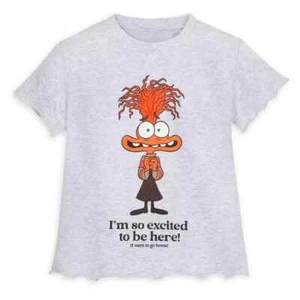 ANXIETY INSIDE OUT 2 CROPPED TEE WOMEN SIZE XL CAKEWORTHY DISNEY NWT CROP TOP - Picture 1 of 5