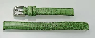 Correa de reloj de repuesto de cuero texturizado verde acero inoxidable unisex reliquia 14 mm Foto 1 de 2