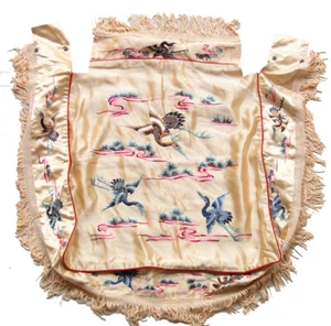 Antique Chinese Tribe Miao Hmong Hand Embroidered Chair Cover / EP8072 - Picture 1 of 8