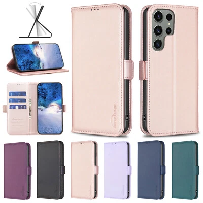 For Samsung Galaxy S24 S23 S22 S21 Leather Wallet Magnetic Flip Stand Case Cover - Image 1 of 4