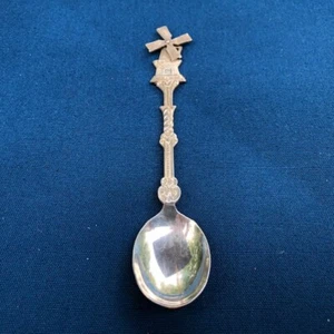 Holland Silver Plate Miniature Spoon With Working Windmill Marked T.0.90    - Picture 1 of 6