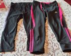2 x addidas/athletic works 3 quarter gym leggings. Black & Lilac/pink Size 8-10