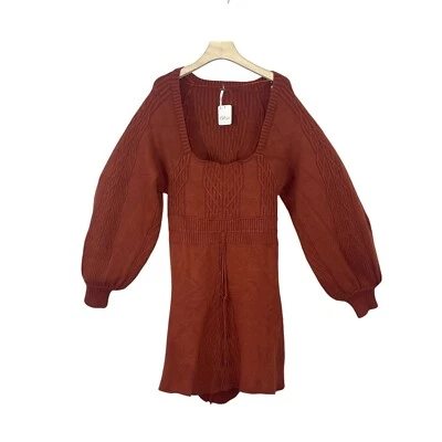 Free People 女式锈针织毛衣连衣裙 XL-全新 — 第 1/4 张图片