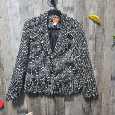 Hearts of Palm Black and White Tweed Blazer Jacket Cardigan - Image 1 of 4