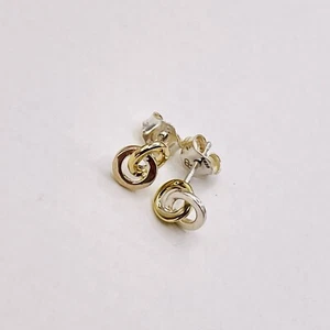 ** Authentic Links of London 20/20 silver and gold Stud Earrings - Picture 1 of 5
