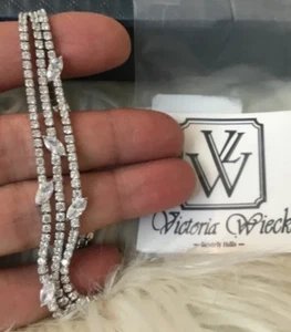 New Victoria Wieck 925 Sterling Silver Cubic Zirconia Brilliant 3 row Bracelet - Picture 1 of 11