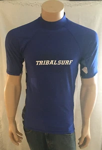 Sunspecs Tribal Surf Rash Guard Men Size M-L Blue Logo Diamond Block Side - Picture 1 of 11