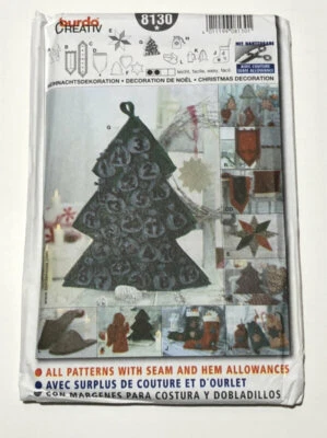 Burda Sewing Pattern 8130 Christmas Decorations Advent Calendar Ornaments Uncut - Image 1 of 2
