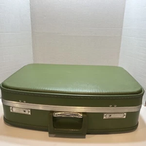 Valigia rigida vintage Sears Courier verde - Foto 1 di 14