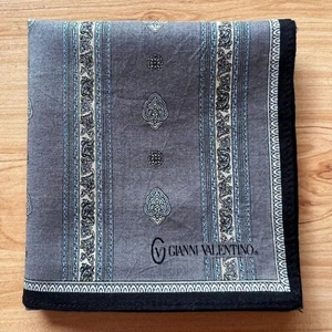 HANDKERCHIEF VINTAGE MEN'S ART STRIPED PATTERNED COTTON POCKET SQUARE 17" B0415 - Picture 1 of 2