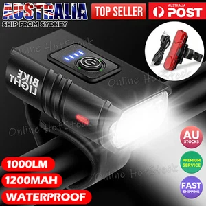 Bike Light Set Rechargeable LED Bicycle Lights Waterproof Headlight Front Rear A - Picture 1 of 11