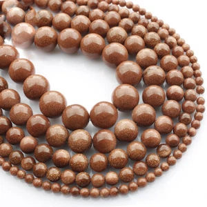 Round 4mm 6mm 8mm 10mm 12mm 14mm Artificial Goldstone Gemstone Loose Beads - Picture 1 of 8