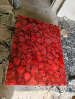 Red Agate Dining Table Top | Agate Geode Countertop | Agate Stone Center Top | - Image 1 of 4