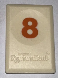 Original Rummikub - Rummy Tile Game - Replacement “8” Orange Game Tile - Picture 1 of 4