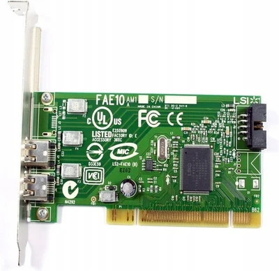 Dell LS2-FAE10 Dual Port IEEE-1394 Firewire PCI Card 0H924H - Image 1 of 2