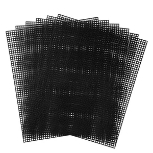 6pcs Black Plastic Mesh Canvas Sheets for DIY Crafts, 11.02x9.06in - Picture 1 of 7