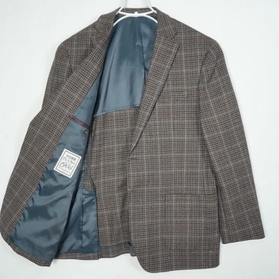 Abrigo deportivo de lana para hombre Jos A Banks 42R marrón pata de gallo ventana cuadros Foto 1 de 4