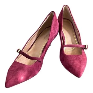 Zapatos de salón Vionic Minnie Borgoña Gamuza Gatito Tacones Punta Correa Talla 11 - Imagen 1 de 12