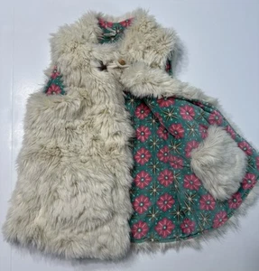 Matilda Jane Snow Queen Reversible Vest Faux Fur Size 8 Soft Floral Pink Girls - Picture 1 of 6