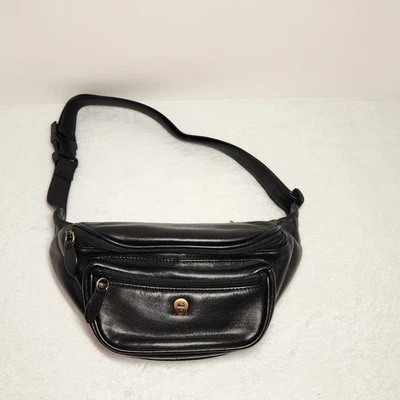 Etienne Aigner Leather Fanny Pack Purse Cross Body Adjustable Black  - Image 1 of 4