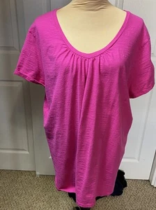 Camicia Just My Size donna più 4x rosa caldo manica corta 54" petto - Foto 1 di 3