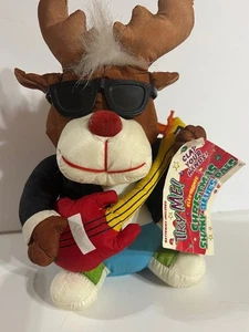 GAF Electronic Crazy Christmas Squeeze Pals Singing Blues Reindeer Plush 9" - Picture 1 of 8