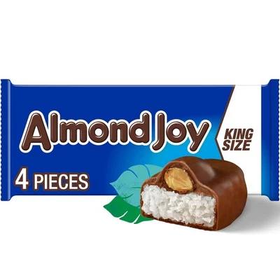 Almond Joy Coconut and Almond Chocolate King Size Candy, Bars 3.22 oz, 4 Pieces - Image 1 of 4