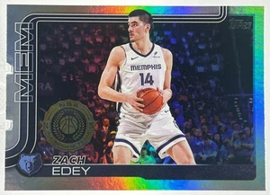 2025-26 Topps Basketball Zach Edey Rainbow Foil #186 Memphis Grizzlies - Picture 1 of 2