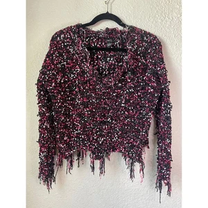 Shredded Distressed Pullover Grunge Y2K Cropped Alt E-Girl Punk Emo Fransen XS - Bild 1 von 3