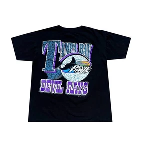 Vintage 1995 Tampa Bay Devil Rays MLB Baseball Graphic T-Shirt Mens Size L - Picture 1 of 7