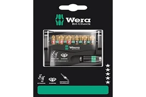 WERA 12 Piece Diamond Coated Bi-Torsion Driver Bit Holder Set with Case 136392 - Picture 1 of 1