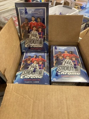 2021-22 Topps Stadium Club Chrome UEFA Champions League Soccer Hobby Box READ! - Image 1 of 2