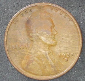 1935 S Improper Alloy Mix Woody Lincoln Wheat Cent - Picture 1 of 4