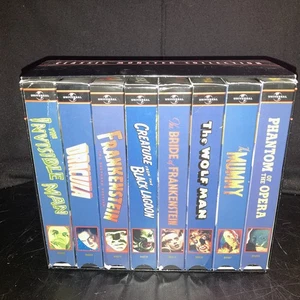 VHS Box Of 8 Universal Studios Classic Monster Collection Frankenstein Dracula - Picture 1 of 9